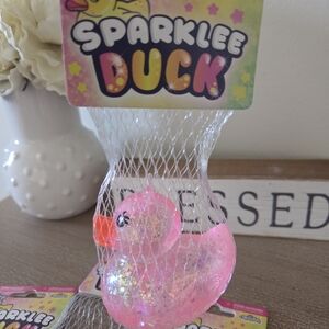 orb Curiosities Pink Glitter Duck Squishy